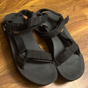 Teva Black Adjustable Platform Sandals